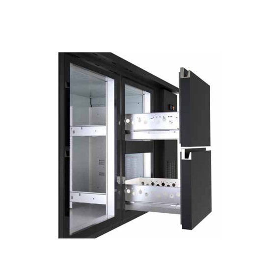 Vaiotec Topline Barkühltisch schwarz / 3 Türen & 2 Schubladen, 2565 x 530 mm, Bild 3