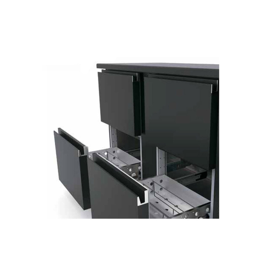 Vaiotec Topline Barkühltisch schwarz / 3 Türen & 2 Schubladen, 2565 x 530 mm, Bild 4