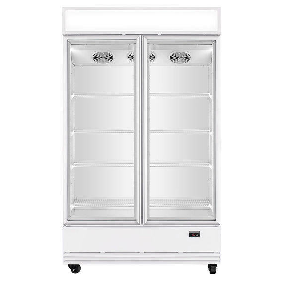 Vaiotec Topline Getränkekühlschrank 2 Türen / 870 Liter mit Leuchtaufsatz "weiß", 1090 x 742 mm