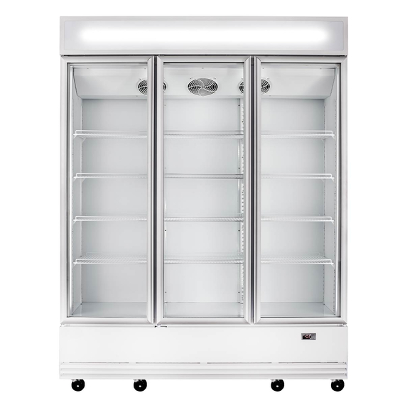 Vaiotec Topline Getränkekühlschrank 3 Türen / 1360 Liter mit Leuchtaufsatz "weiß", 1640 x 742 mm