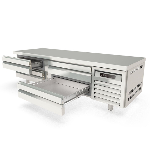 Vaiotec Topline Unterbaukühltisch / 2-fach mit 4 Schubladen für GN 2/1 & GN 1/1, 1660 x 700 mm, Bild 2