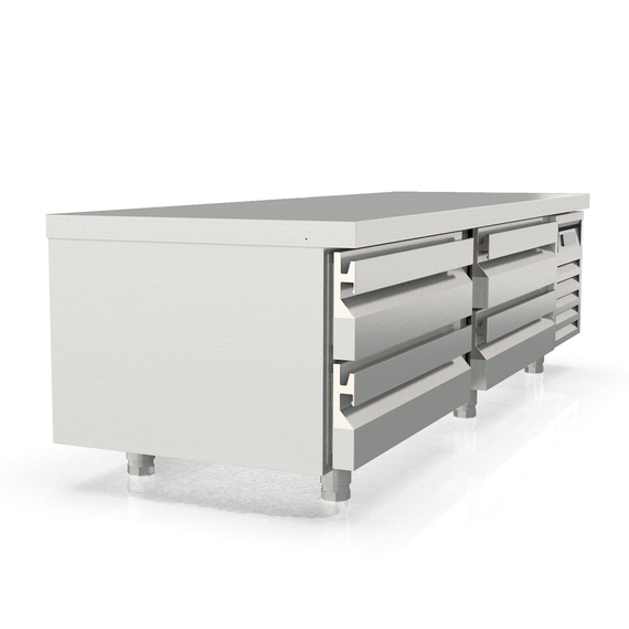 Vaiotec Topline Unterbaukühltisch / 2-fach mit 4 Schubladen für GN 2/1 & GN 1/1, 1660 x 700 mm, Bild 4