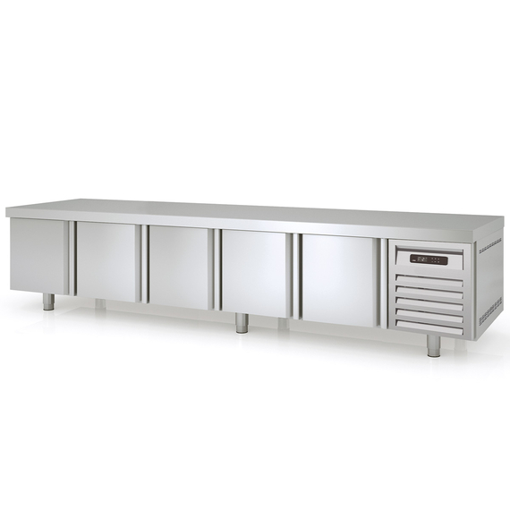 Vaiotec Topline Unterbaukühltisch / 5-fach GN 1/1 mit 5 Türen, 2695 x 700 mm