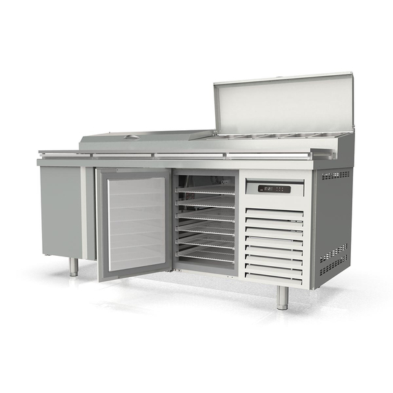 Vaiotec Topline Belegstation / 3-fach mit Türen, EN 60x40, Edelstahlaufsatz, GN 1/3, 2020 x 800 mm, Bild 2