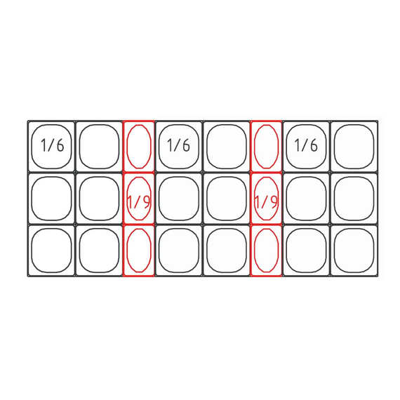 Vaiotec Topline Saladette / 3-fach mit Türen, Edelstahldeckel, GN 1/6 & 1/9, 1375 x 700 mm, Bild 2