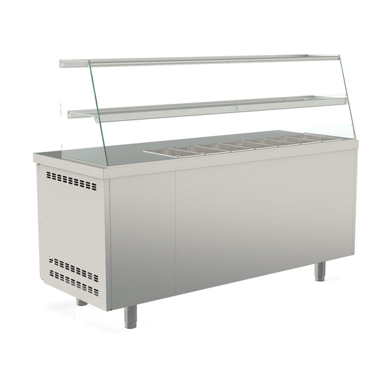 Vaiotec Topline Kebabstation / 3-fach mit Türen, Glasaufsatz mit Zwischenetage, GN 1/3, 1795 x 700 mm, Bild 2