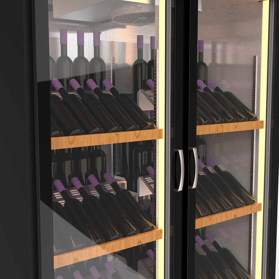 Vaiotec Topline Weinkühlschrank Schwarz, 1706 Liter, 315 Flaschen, 2 Zonen, 2055 x 735 mm, Bild 2