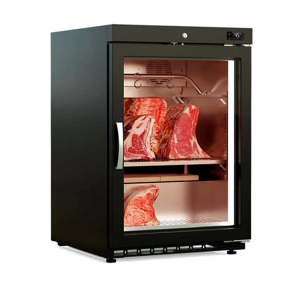 Vaiotec Topline Reifeschrank Dry-Aging Schwarz, 120 Liter, 20 kg Fleisch, 600 x 650 mm