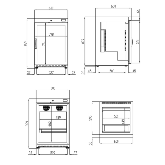Vaiotec Topline Reifeschrank Dry-Aging Schwarz, 120 Liter, 20 kg Fleisch, 600 x 650 mm, Bild 3