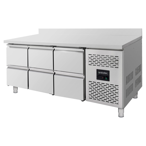 Vaiotec Kühltisch / 6 Schubladen inkl. Aufkantung - Monoblock, 1795 x 700 mm, Bild 2