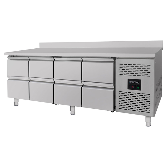 Vaiotec Kühltisch / 8 Schubladen inkl. Aufkantung - Monoblock, 2230 x 700 mm, Bild 2
