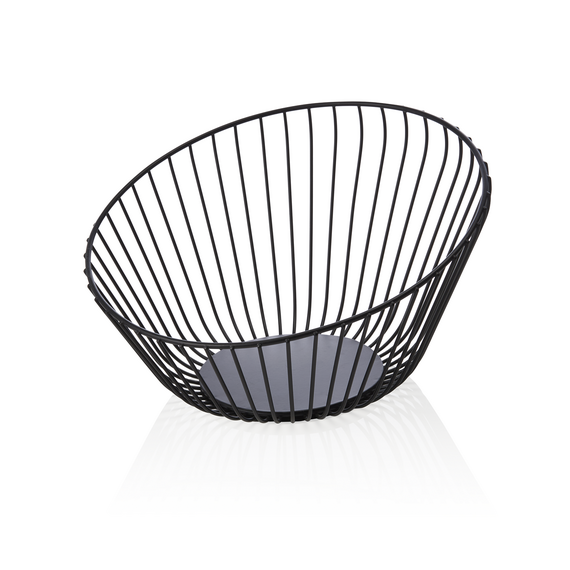 Was Germany Buffetkorb, Ø 25 cm, Höhe 14 cm, schwarz pulverbeschichtet, Metall