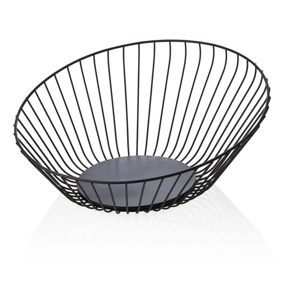 Was Germany Buffetkorb, Ø 33 cm, Höhe 13,5 cm, schwarz pulverbeschichtet, Metall