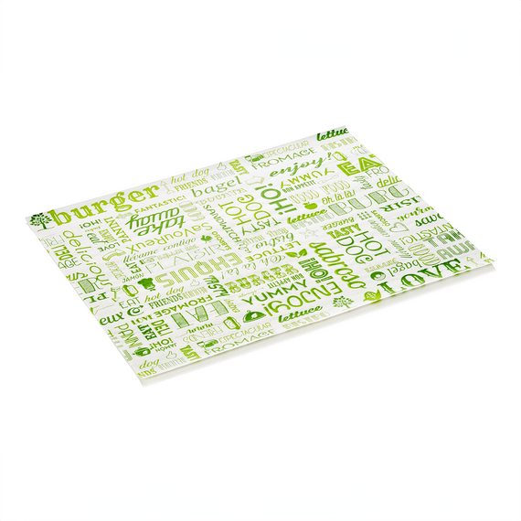 Was Germany Burgerpapier Veggie Set WRAP & GO, 28 x 34 cm, Set á 1000 Stück, Fettpapier