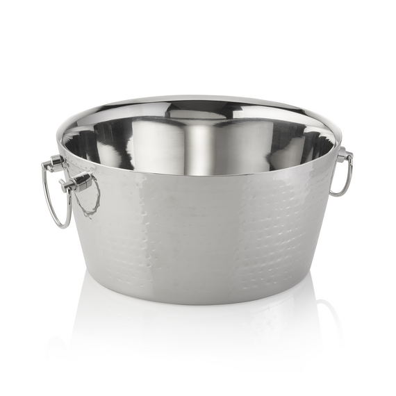 Was Germany Champagnerkühler, Ø 34 cm, Höhe 17 cm, 9 ltr., doppelwandig, gehämmerte Oberfläche, Chromnickelstahl