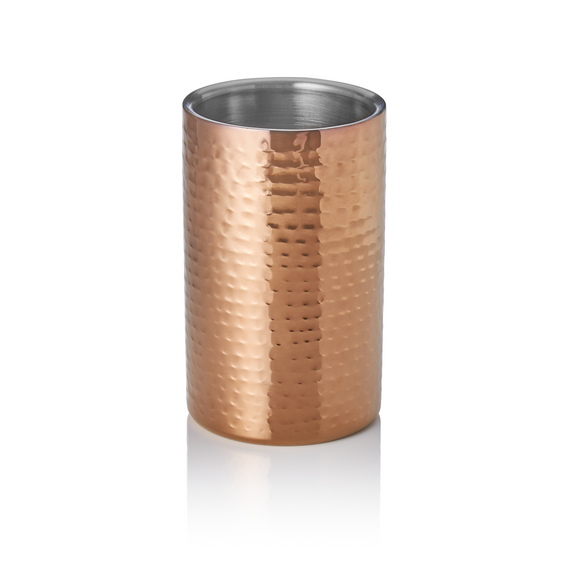 Was Germany Flaschenkühler, Ø 12 cm, Höhe 19 cm, gehämmert, titanium gold, doppelwandig, Chromnickelstahl, PVD Beschichtung