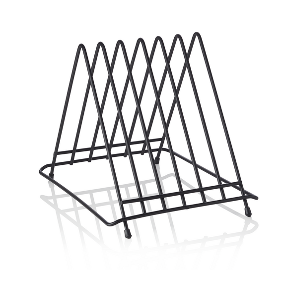 Was Germany Schneidbretthalter für 6 Bretter bis max. 2,8 cm, 34,5 x 26,5 x 27,5, Chromnickelstahl, pulverbeschichtet schwarz