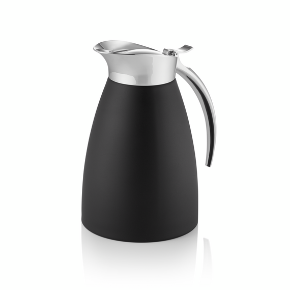 Was Germany Isolierkanne, 1 ltr., Ø 12,5 cm, Höhe 20,5 cm, schwarz, Chromnickelstahl 18/8