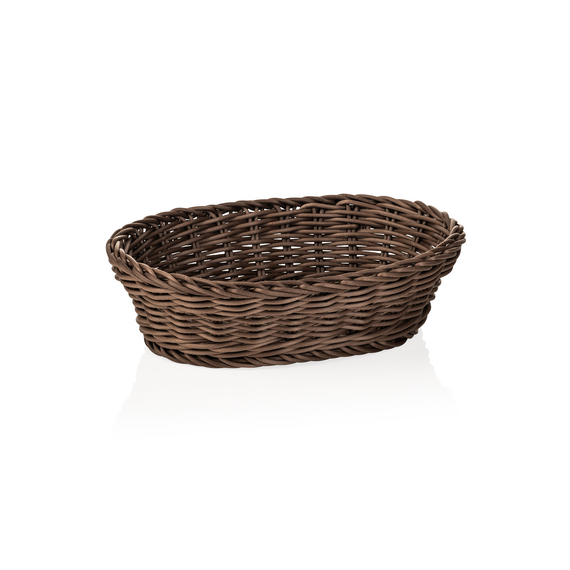 Weaver Pro Korb Tischkörbe, 25 x 19 x 6,5 cm, oval, braun, Polypropylen