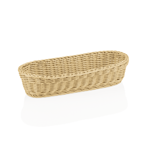 Weaver Pro Baguettekorb Systemkörbe, 40 x 16 x 8 cm, oval, hellbeige, Polypropylen