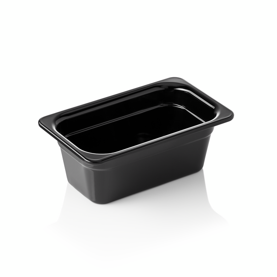 Was Germany GN Behälter GN 65 BLACK 1/4-100 mm, schwarz, Melamin