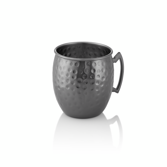 Nocturn Moscow Mule, 0,5 ltr., Ø 9 cm, Höhe 10 cm, gun metal, gehämmert, Chromnickelstahl 18/8