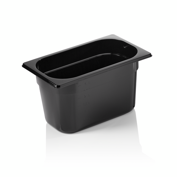 Was Germany GN Behälter GN 96 BLACK 1/4-150 mm, schwarz, Polycarbonat