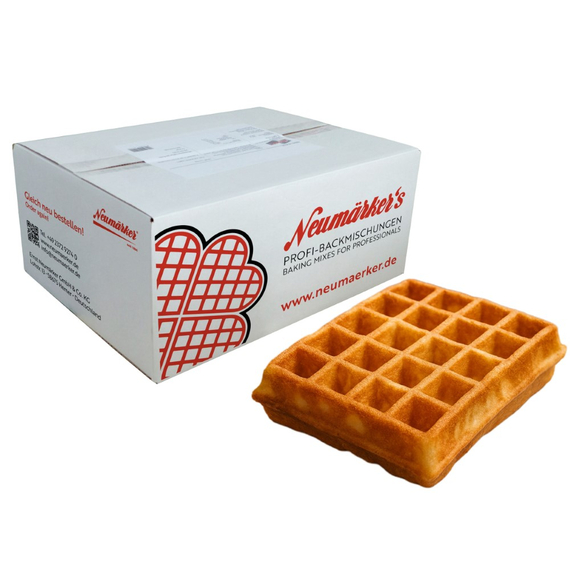 Neumärker Waffel-Ready-Mix | Waffel-Backmischung für Gastro | Karton à 10 kg (10x 1 kg) 