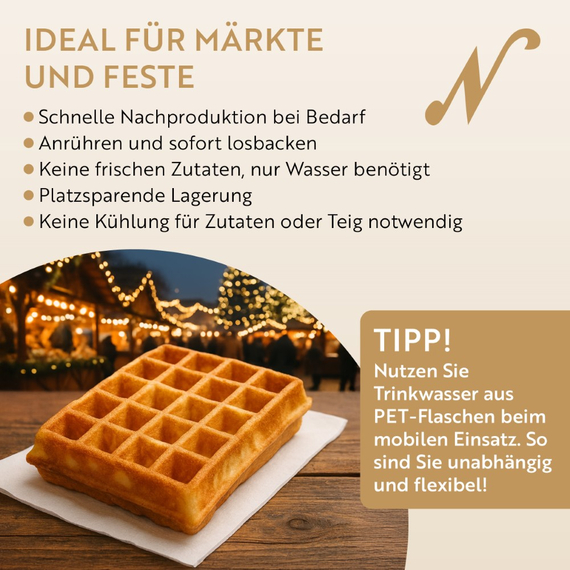 Neumärker Waffel-Ready-Mix | Waffel-Backmischung für Gastro | Karton à 10 kg (10x 1 kg) , Bild 3