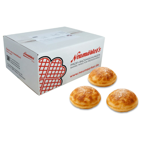 Neumärker Poffertjes-Ready-Mix | Poffertjes-Backmischung für Gastronomie | Karton à 10 kg (10x 1 kg) 