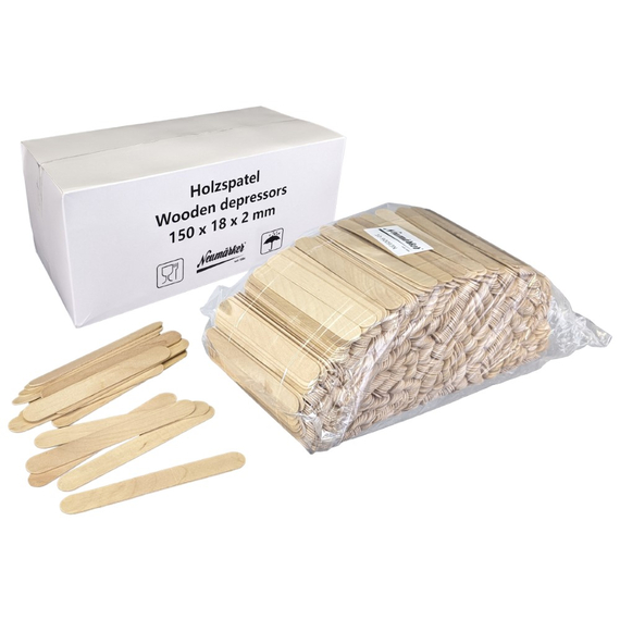 Neumärker Holzstiele für Waffel am Stiel 150 x 18 x 2 mm 1000 Stück