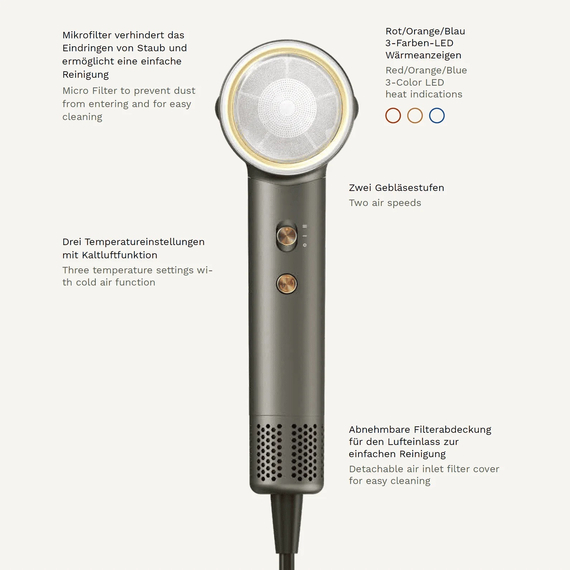 Aliseo Vento Brushless Haartrockner mit Wandhalterung HANG-UP, Ausführung: mit EU-Stecker, Wandhalterung: Mit Wandhalterung HANG-UP, Bild 2