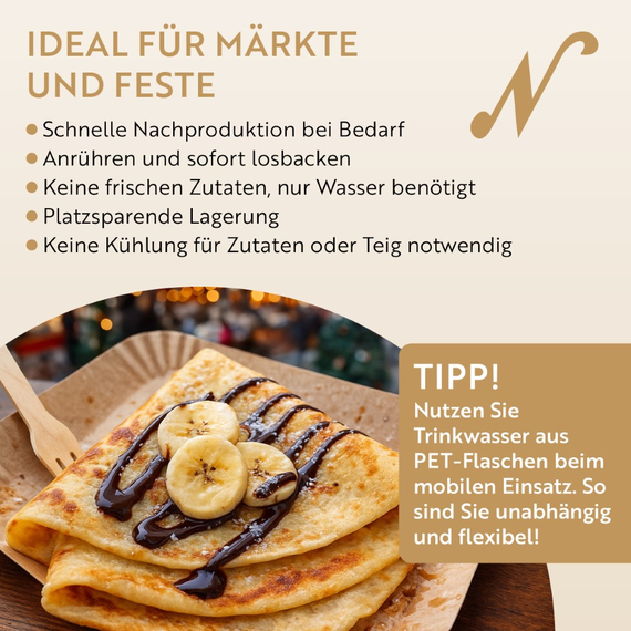 Neumärker Crêpes-Ready-Mix | Crêpes Backmischung für Gastro | Karton à 10 kg (10x 1 kg) , Bild 3