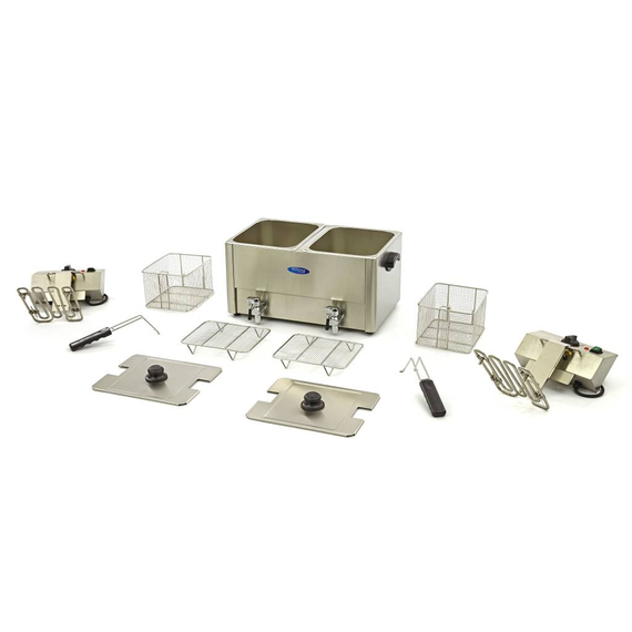 Maxima Gastro Fritteuse - 2 x 8 l - 2 Körbe - mit Ablasshahn, Bild 6