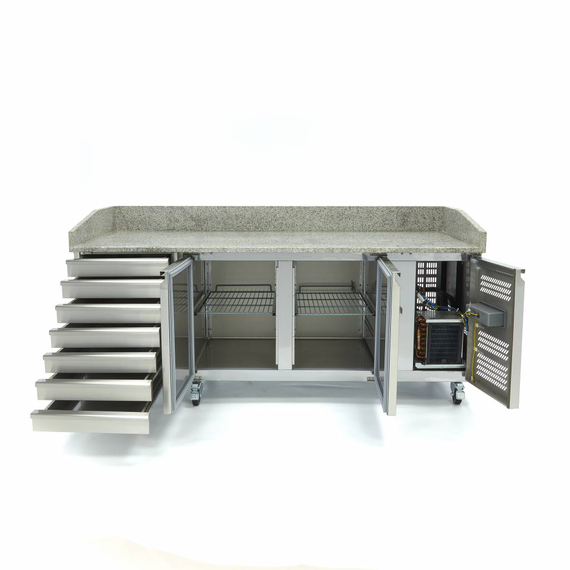 Maxima Gastro Pizzakühltisch - 202 cm - 2 Türen - 7 Schubladen, Bild 3