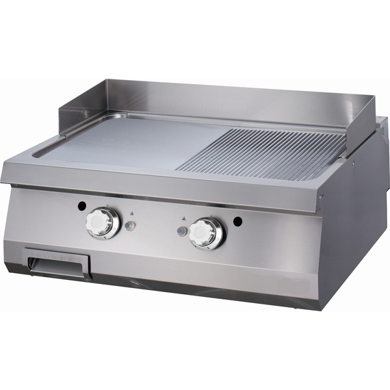 Maxima Gastro Heavy Duty Grillplatte - Halb Gerillt - Doppeleinheit - 70 cm Tief - Gas