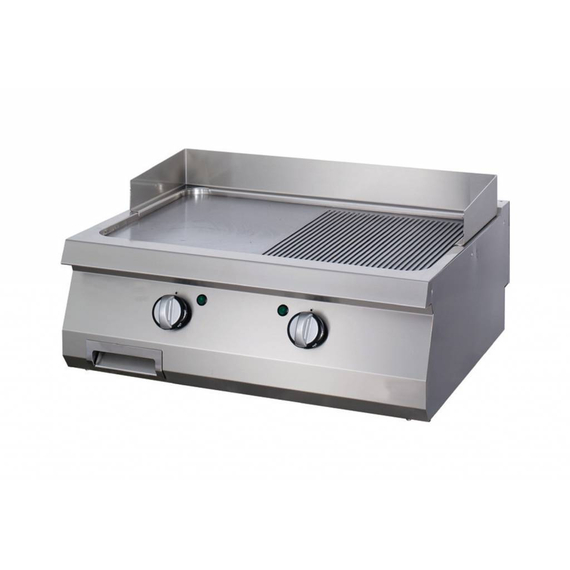 Maxima Gastro Heavy Duty Grillplatte - Halb Gerillte Chrom - Doppeleinheit - 70 cm Tief - Gas