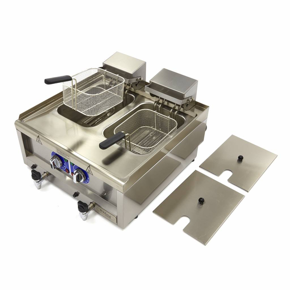 Maxima Gastro Fritteuse - 2 x 10 l - 2 Körbe - mit Ablasshahn - 400 V, Bild 3