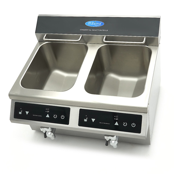 Maxima Gastro Fritteuse - 2 x 8 l - 2 Körbe - mit Ablasshahn - Induktion, Bild 8