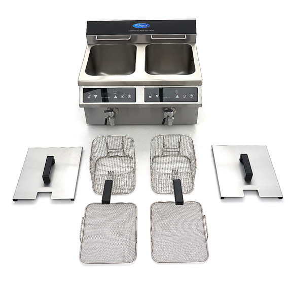 Maxima Gastro Fritteuse - 2 x 8 l - 2 Körbe - mit Ablasshahn - Induktion, Bild 10