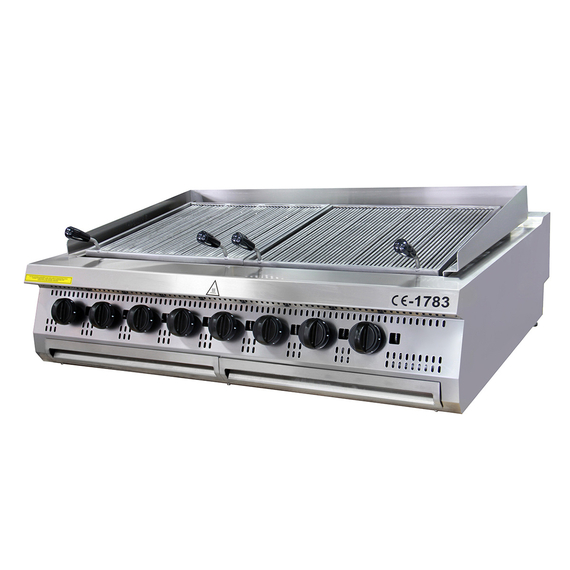 Maxima Gastro Premium Holzkohlengrill - 8 Zonen - Dreifache Einheit - 90 cm Tief - Gas