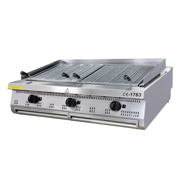 Maxima Gastro Premium Holzkohlengrill - 3 Zonen - Dreifache Einheit - 90 cm Tief - Gas