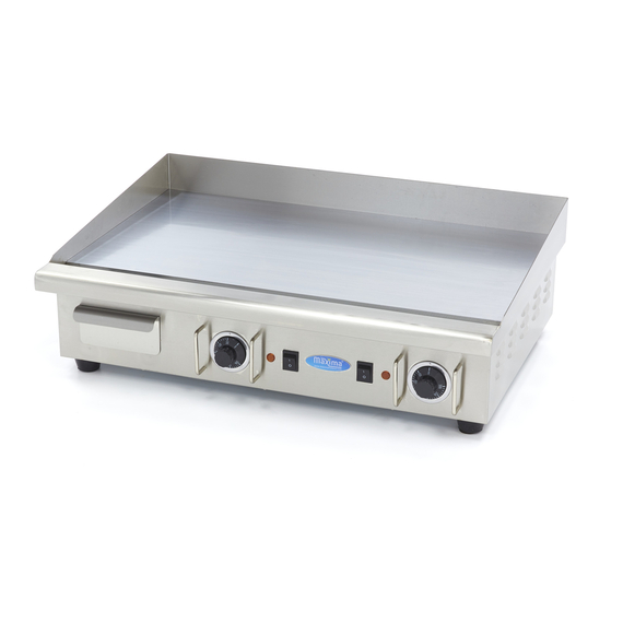 Maxima Gastro Grillplatte - Glatte Chrom - 73 cm - inkl. Tropfschale - 400 V