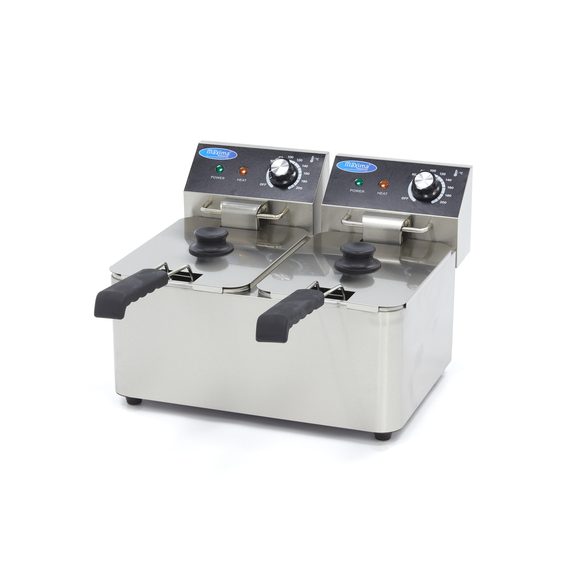 Maxima Gastro Fritteuse - 2 x 4 l - 2 Körbe - Bis zu 1,5 kg Pommes Frites