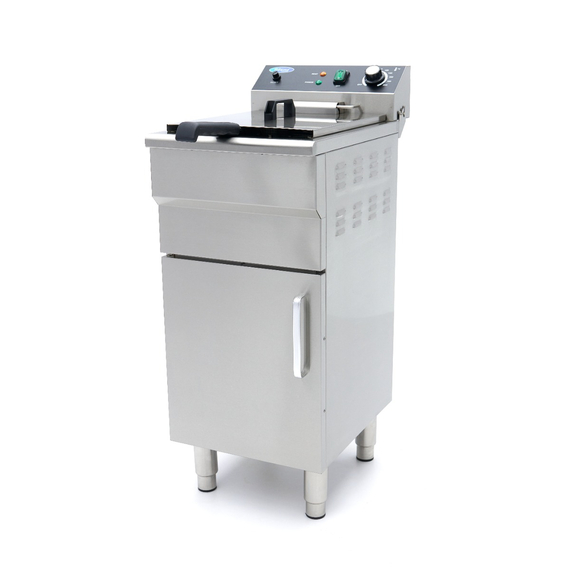 Maxima Gastro Fritteuse - 16 l - 1 Korb - mit Ablasshahn und Ständer - 230V