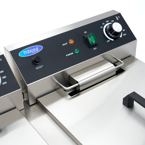 Maxima Gastro Fritteuse - 2 x 16 l - 2 Körbe - mit Ablasshahn und Ständer - 230V, Bild 7