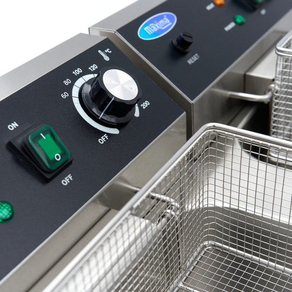 Maxima Gastro Fritteuse - 2 x 16 l - 2 Körbe - mit Ablasshahn und Ständer - 230V, Bild 9