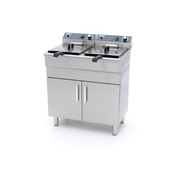 Maxima Gastro Fritteuse - 2 x 16 l - 2 Körbe - mit Ablasshahn und Ständer - 230V, Bild 4