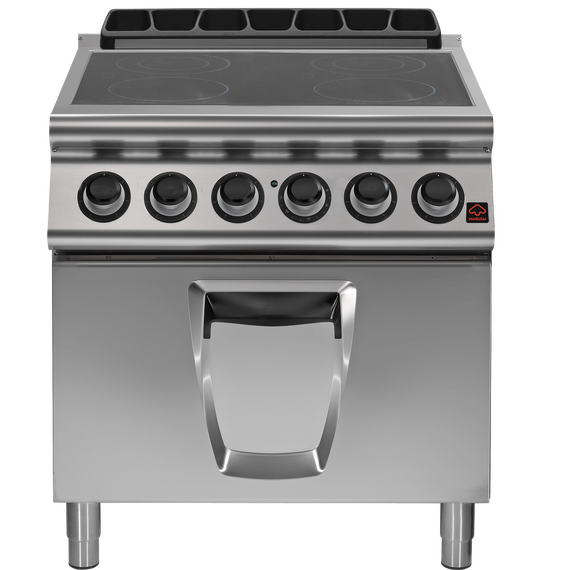 Prismafood Elektroherd Glaskeramik mit 4 Kochzonen und Backofen