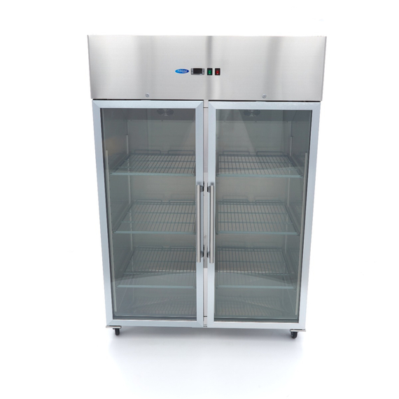 Maxima Gastro Gefrierschrank - 1200 l - 6 Einstellbare Regale (2/1 GN) - Rostfreier Stahl - mit Glastür, Bild 2